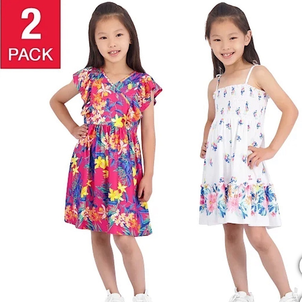 NWT Tommy Bahama Kids' 2-pack Dress pink flowers girls size 6 cottagecore barbie